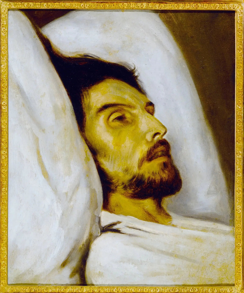 Porträtt av en man på sin dödsbädd, tidigare kallad Armand Carrel - Paul Delaroche