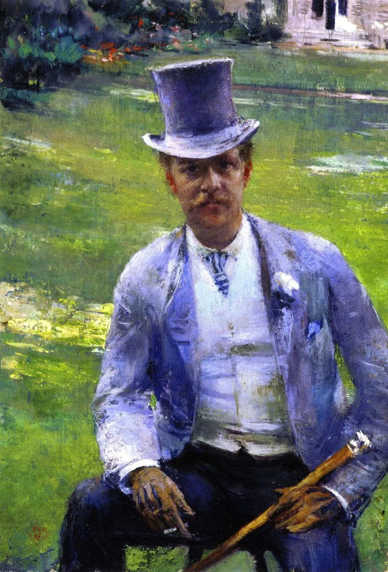 Porträtt av Octave Maus som dandyn - Théodore van Rysselberghe