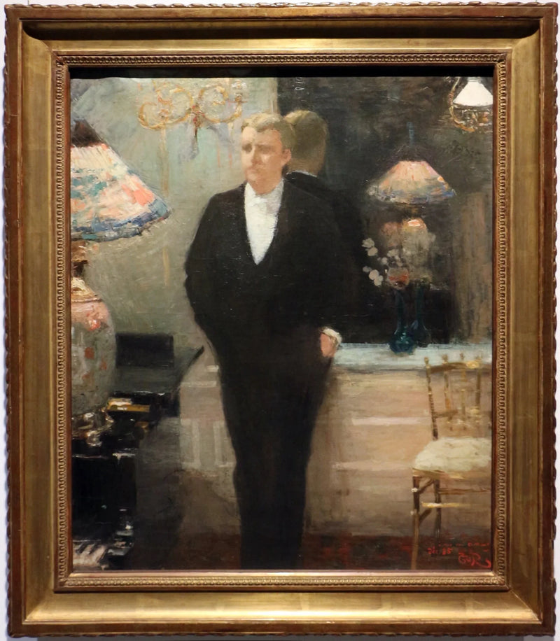 Porträtt av Octave Maus - Théodore van Rysselberghe