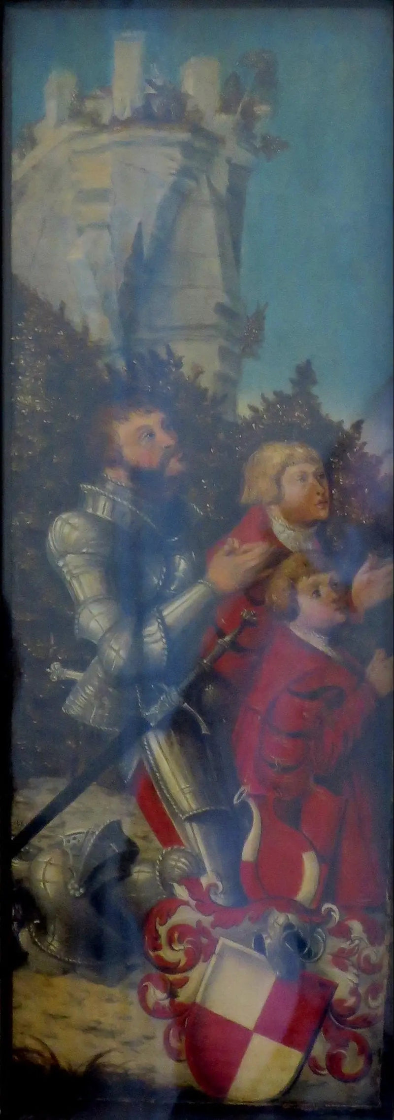 Porträtt av en riddare och hans två söner - Lucas Cranach den äldre