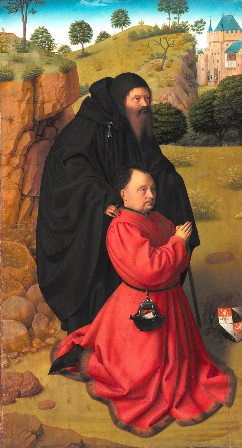 Porträtt av en donator presenterad av helige Antonius. - Petrus Christus