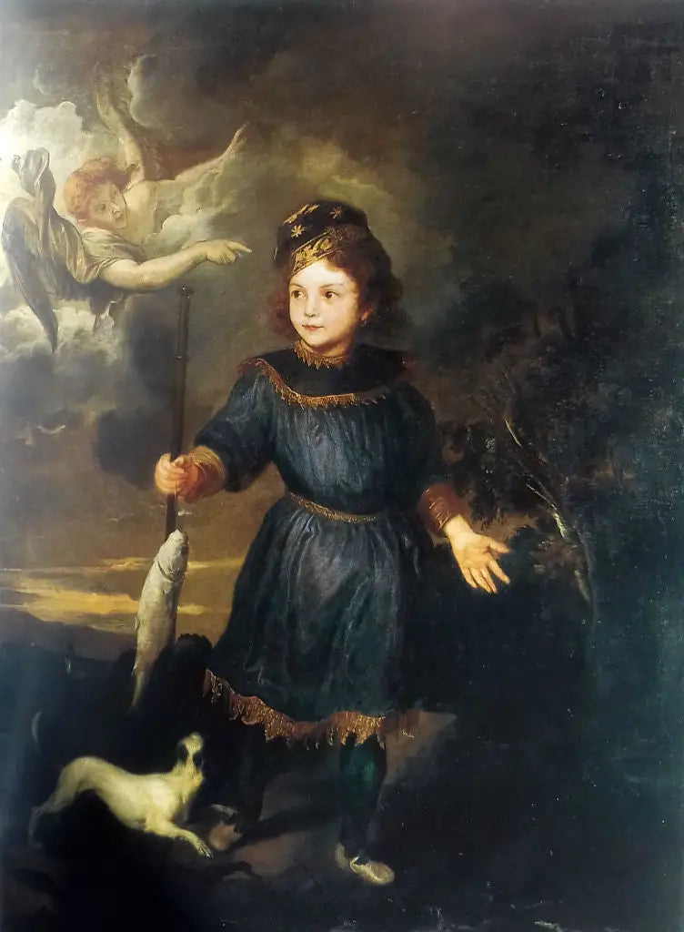 Porträtt av ett barn, kanske Tobio Pallavicino i rollen som Tobias och Ängeln - Antoine van Dyck