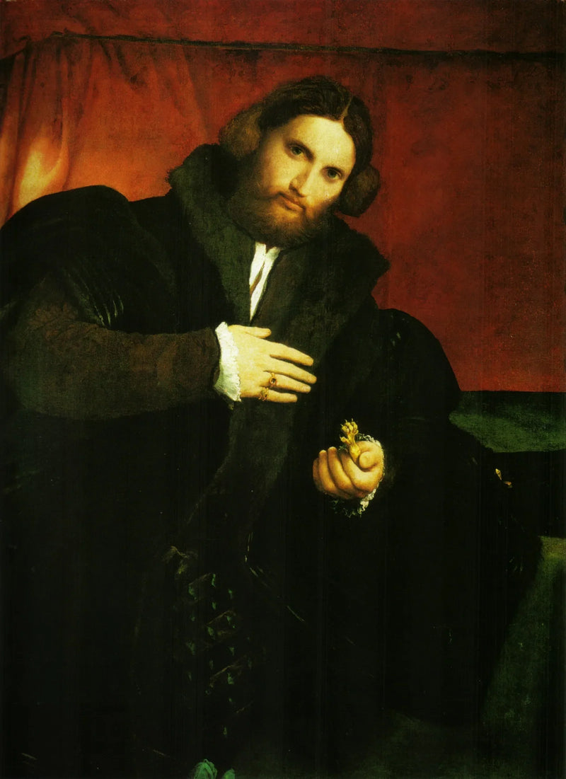 Porträtt av en gentleman med lejonklon - Lorenzo Lotto