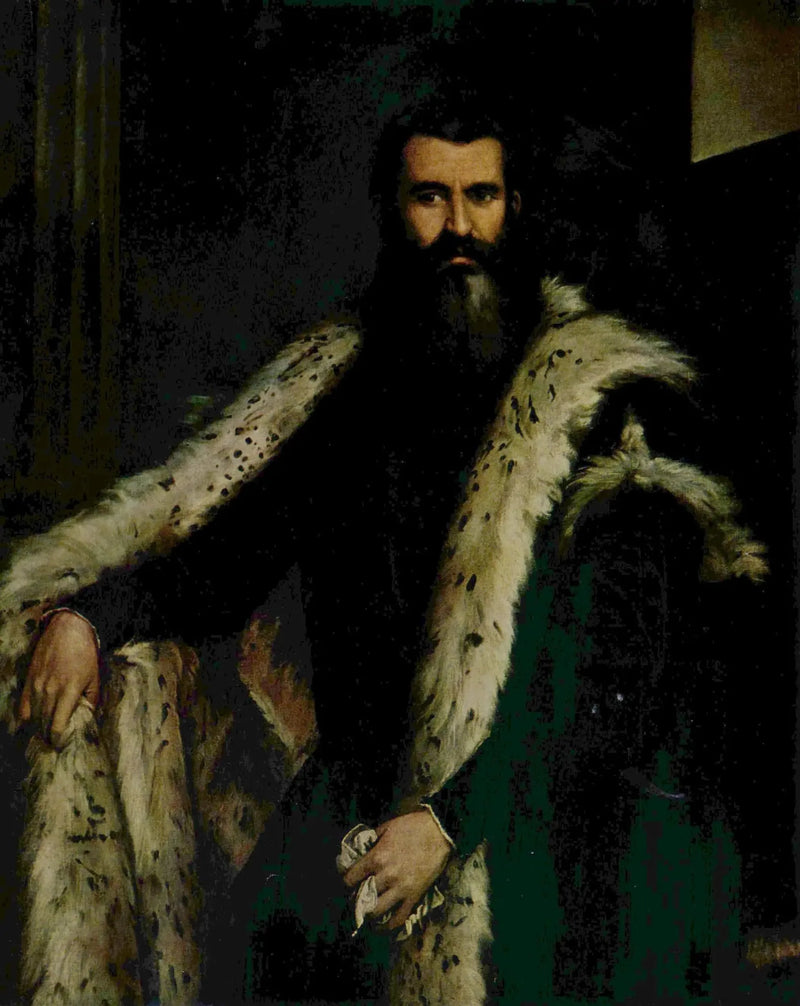 Porträtt av en gentleman i päls - Paul Véronèse