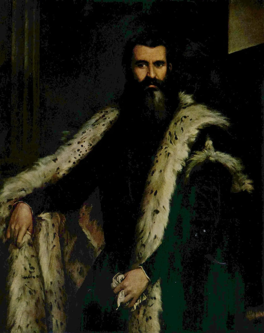Porträtt av en gentleman i päls - Paul Véronèse