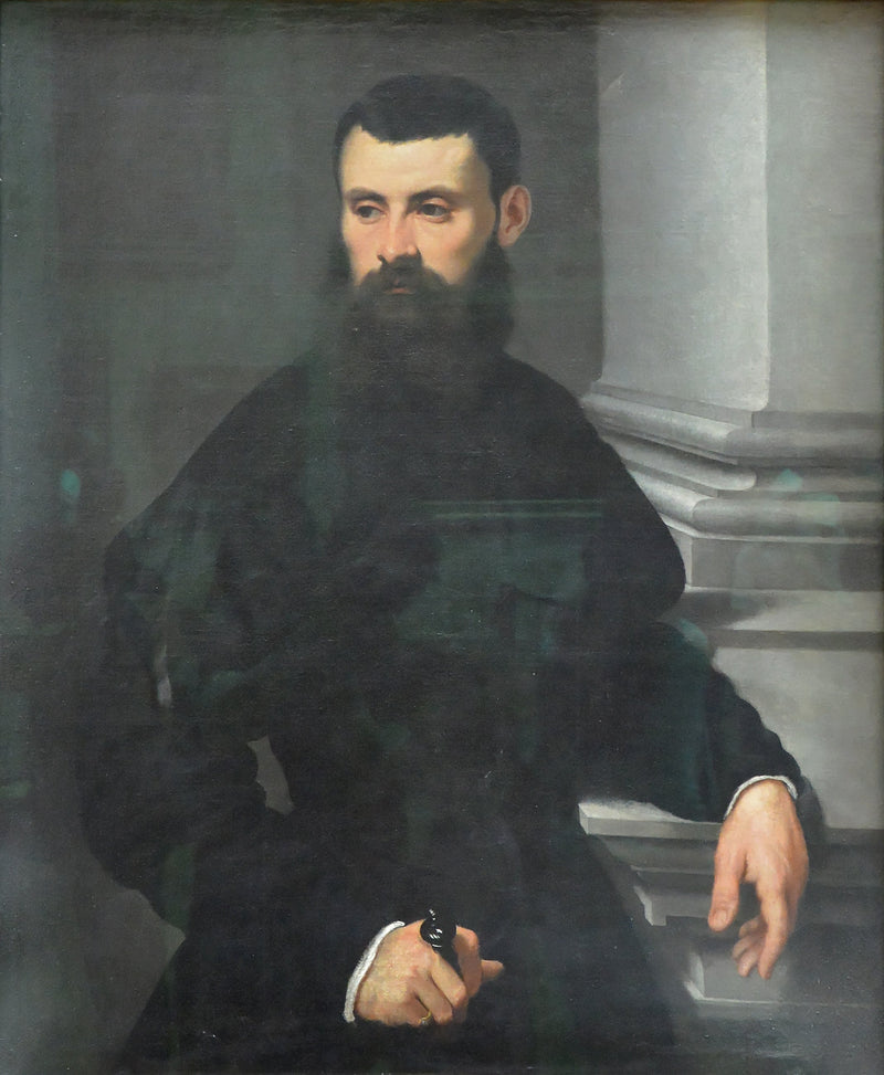Porträtt av en gentleman, handen på svärdet - Jacopo Tintoretto