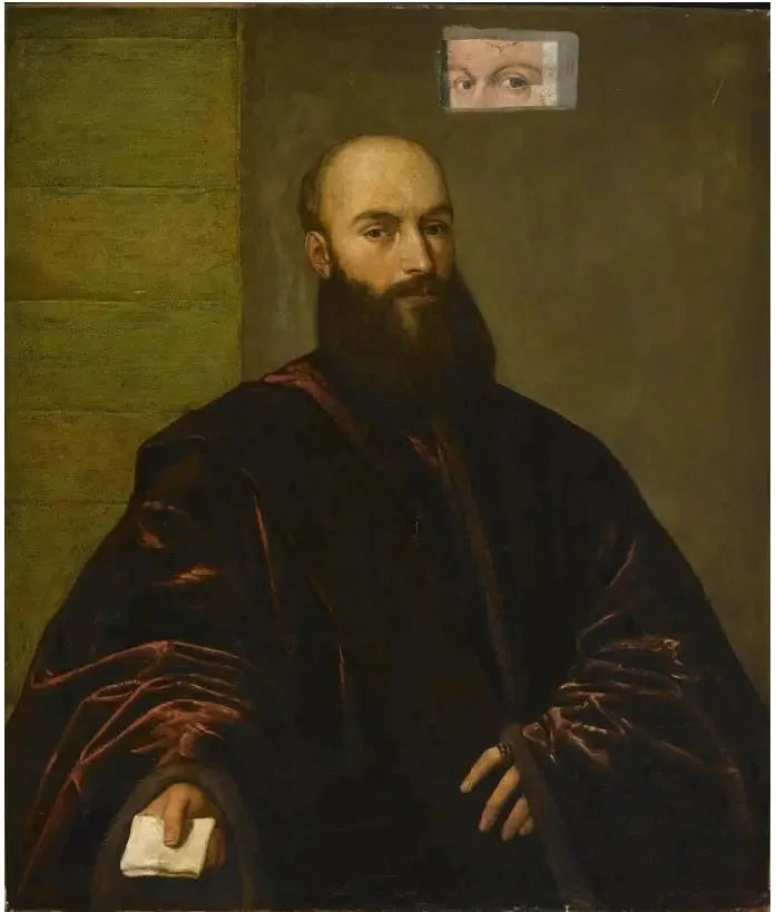 Porträtt av en venetiansk gentleman (övermålad) - Titian