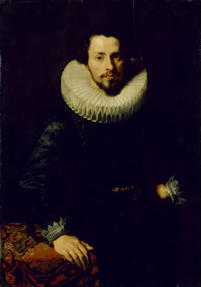 Porträtt av en man vid ett bord - Antoine van Dyck