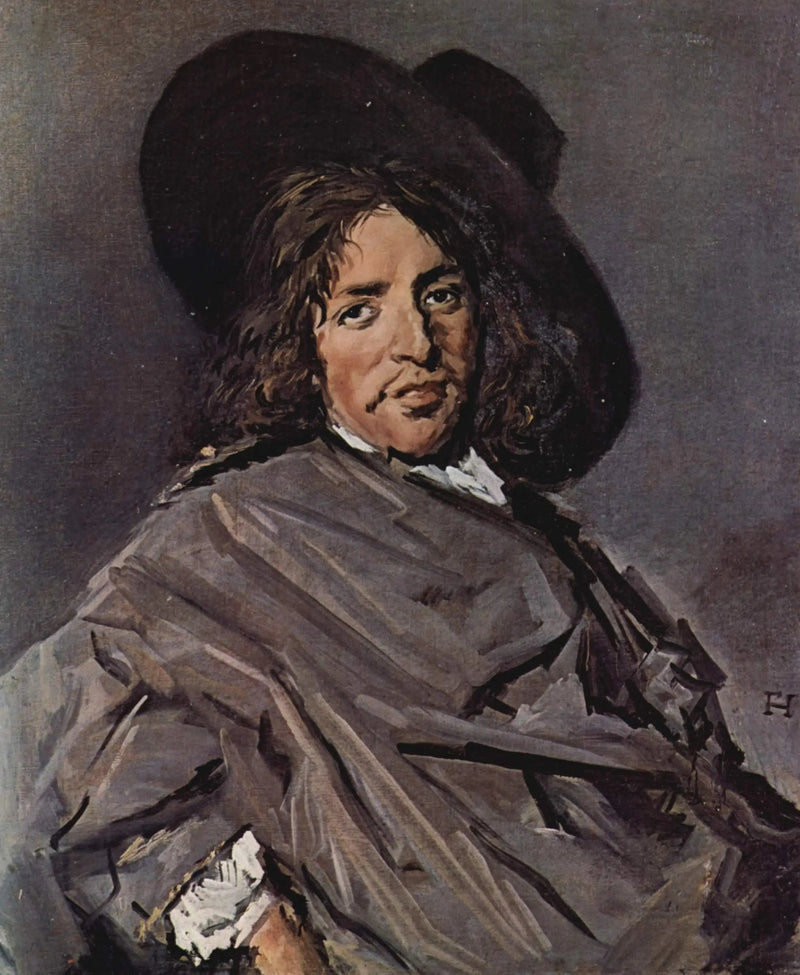 Porträtt av en man sittande med en hatt sned - Frans Hals