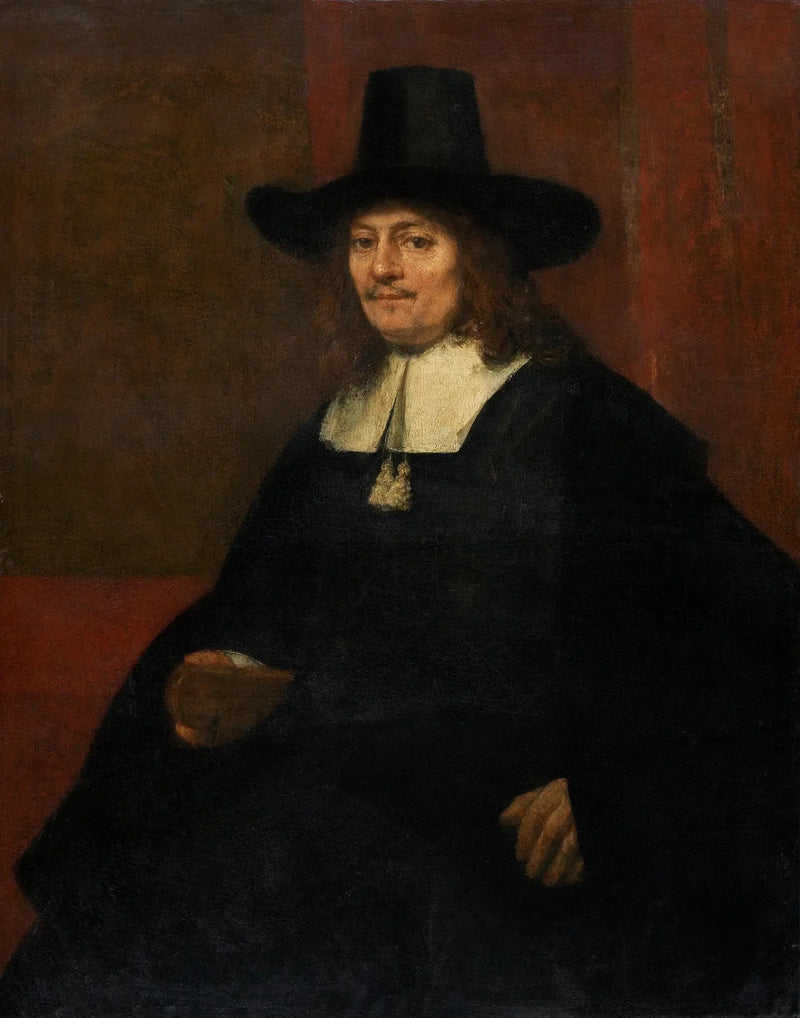 Porträtt av en man med cylinderhatt - Rembrandt