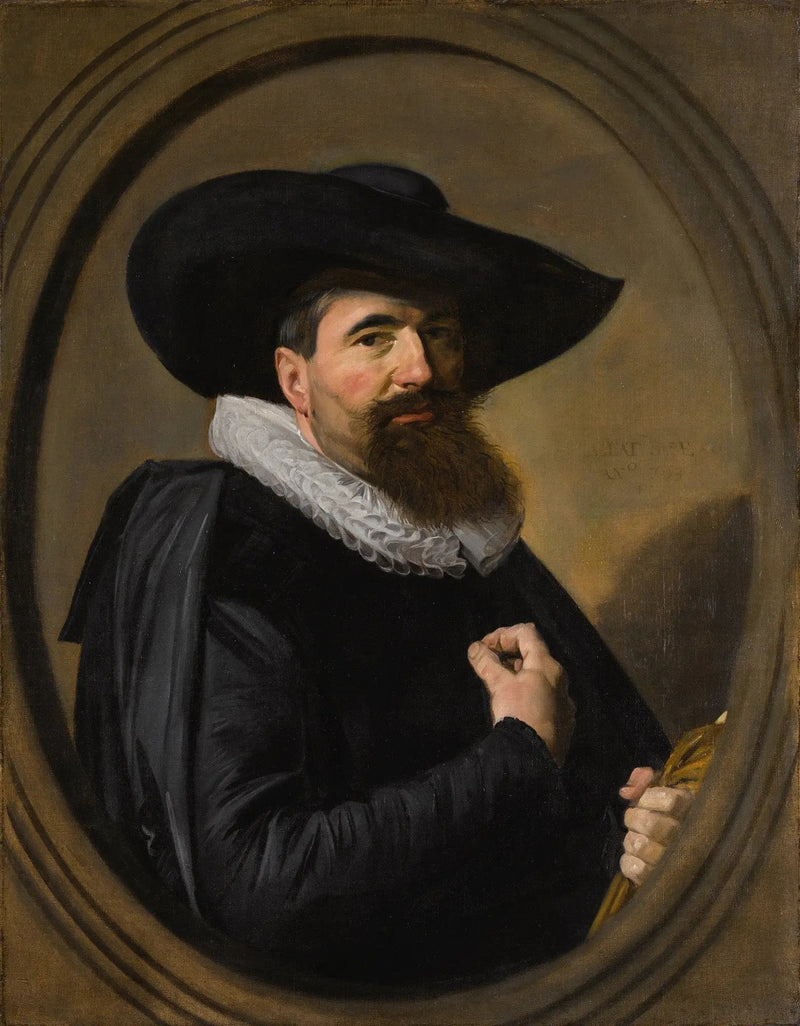 Porträtt av en man med hatt och krage med krage - Frans Hals