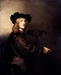 Portrait d'un homme avec un faucon - Rembrandt image 1 tableau peint à l’huile sur toile