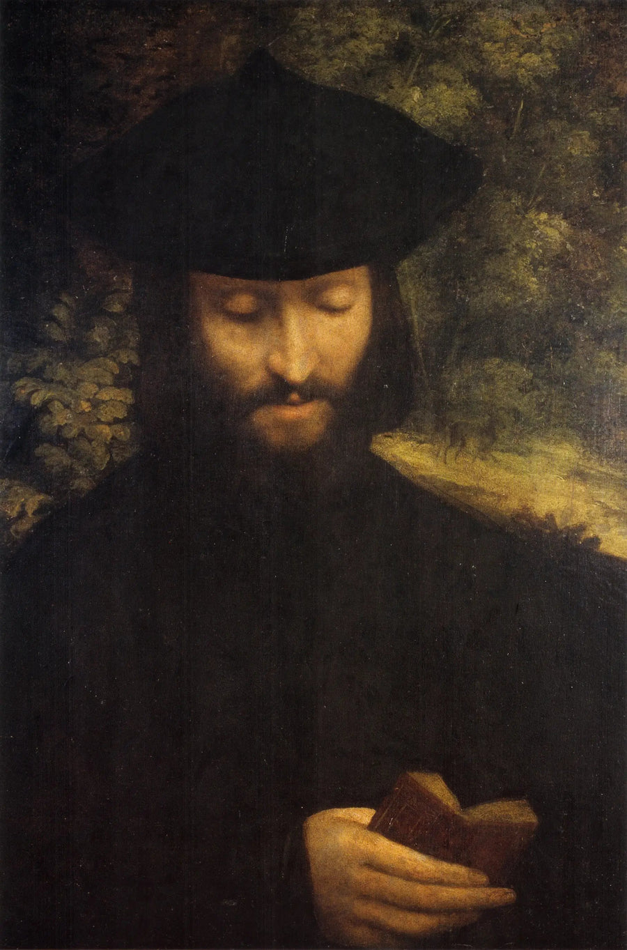 Porträtt av en man med en bok - Antonio da Correggio