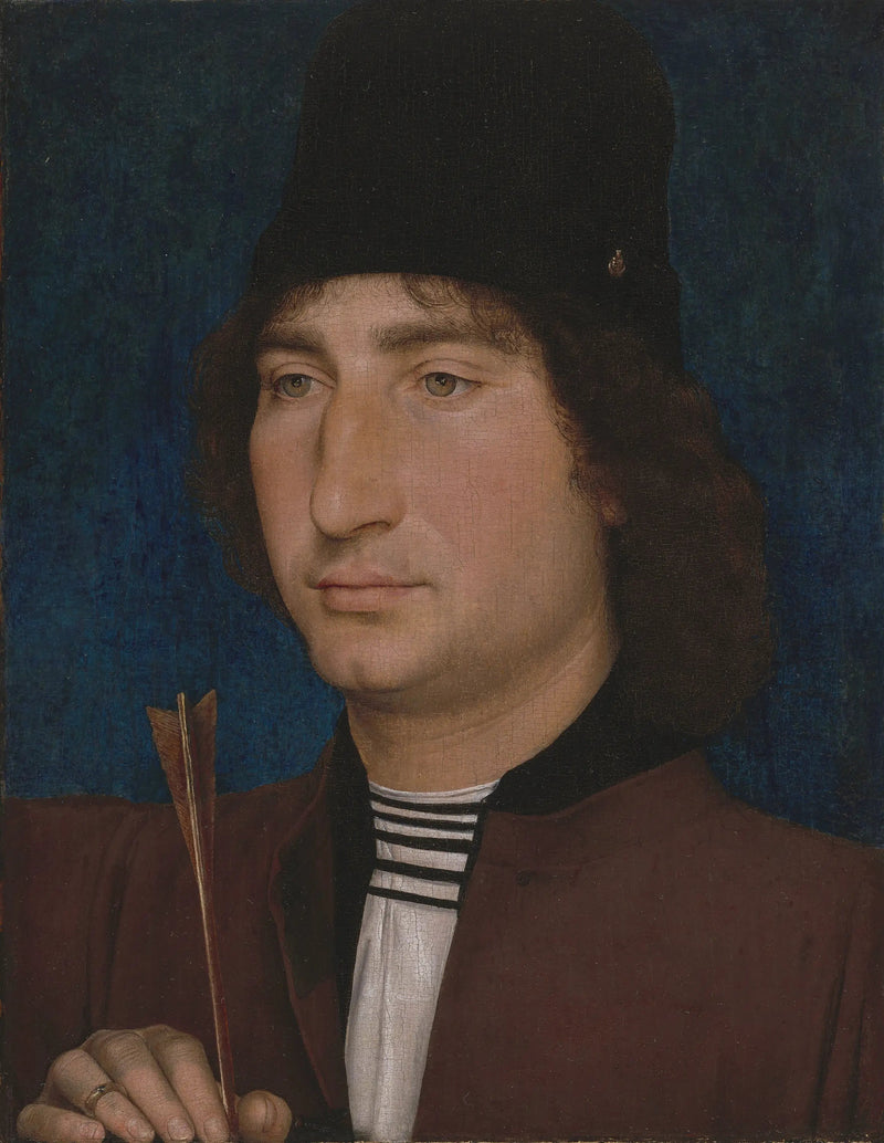 Porträtt av en man med en pil - Hans Memling