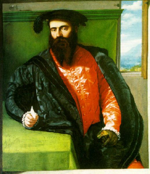 Porträtt av en man med ett brev - Alessandro Bonvicino