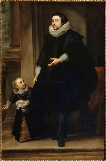 Porträtt av en kvalitetsman med sin son - Antoine van Dyck