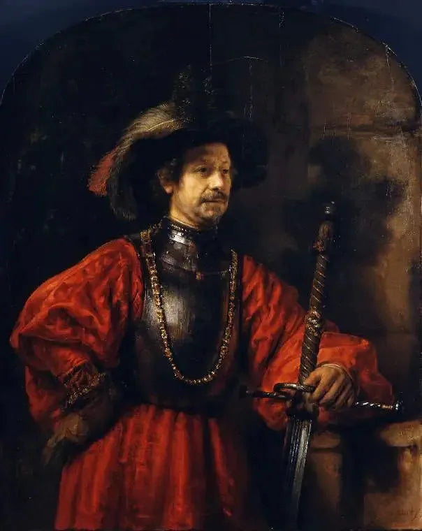 Porträtt av en man i militäruniform - Rembrandt