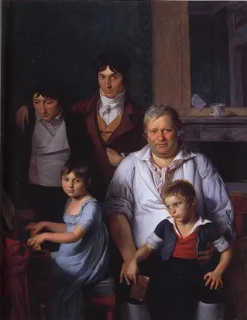 Porträtt av en man och hans barn - Jacques-Louis David