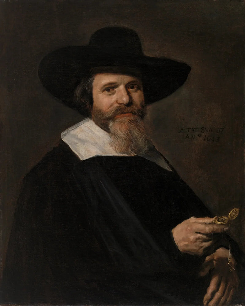 Porträtt av en okänd man med en klocka - Frans Hals