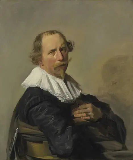 Porträtt av en man lutad över ryggstödet på en stol - Frans Hals