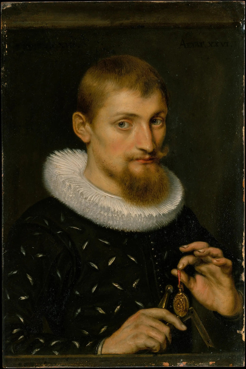 Porträtt av en man, kanske en arkitekt eller en geograf - Peter Paul Rubens