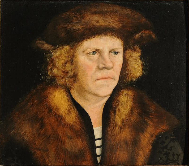 Porträtt av en man med en pälsmössa - Lucas Cranach den äldre