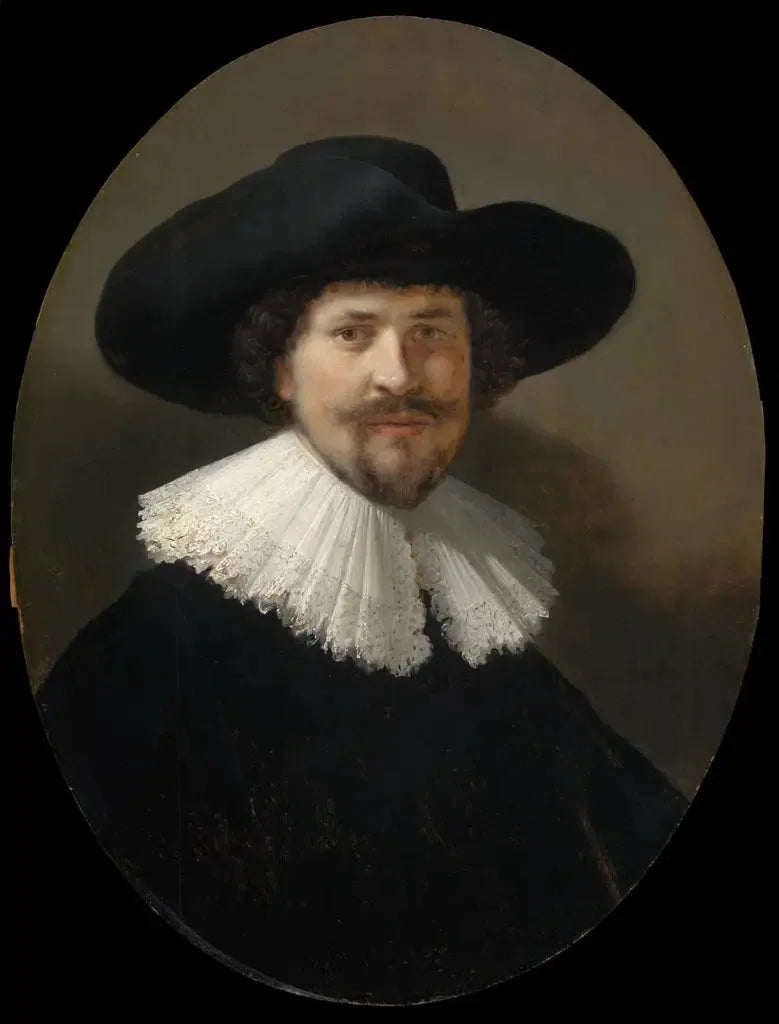 Porträtt av en man med en svart hatt - Rembrandt