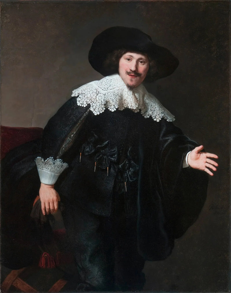 Porträtt av en man som reser sig från sin stol - Rembrandt