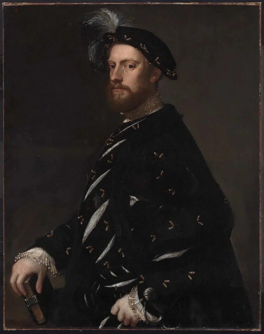 Porträtt av en man som håller en bok - Titian