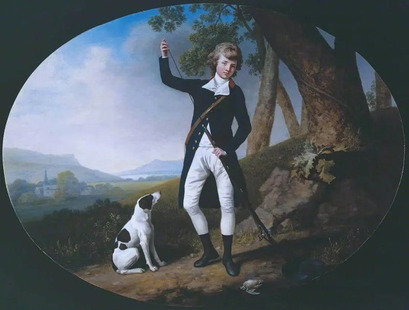 Porträtt av en ung gentleman som skjuter - George Stubbs