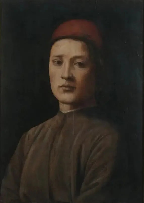 Porträtt av en ung man med röd basker - Filippino Lippi