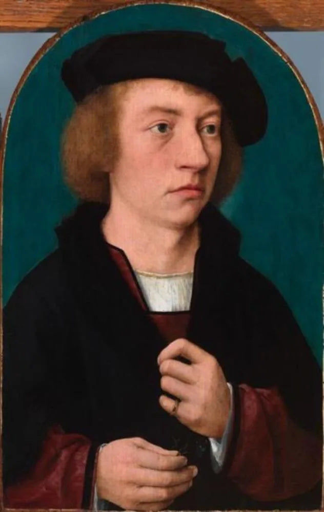 Porträtt av en ung man med svart hatt - Joos van Cleve