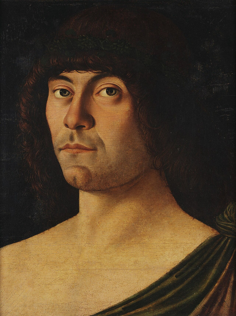 Porträtt av en ung man klädd i antik stil - Giovanni Bellini