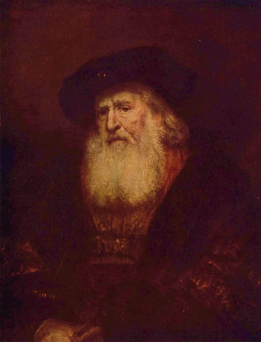 Porträtt av en gammal skäggig man - Rembrandt