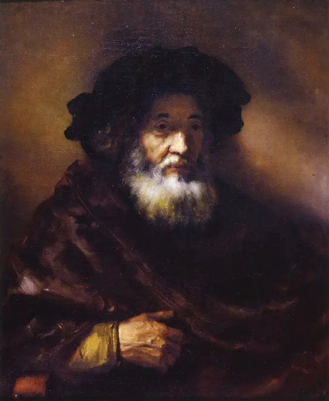 Porträtt av en gammal man i kappa - Rembrandt