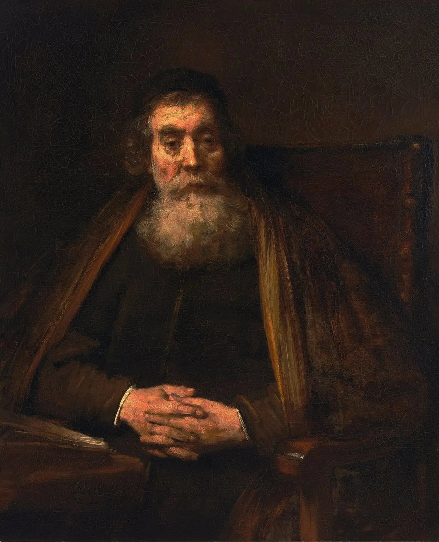 Porträtt av en gammal man (förmodligen pedagogen, Jan Amos Komensky kallad Comenius) - Rembrandt