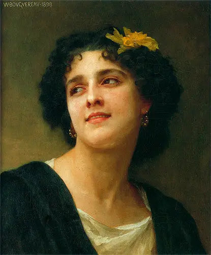 Porträtt av en brunett. - Bouguereau