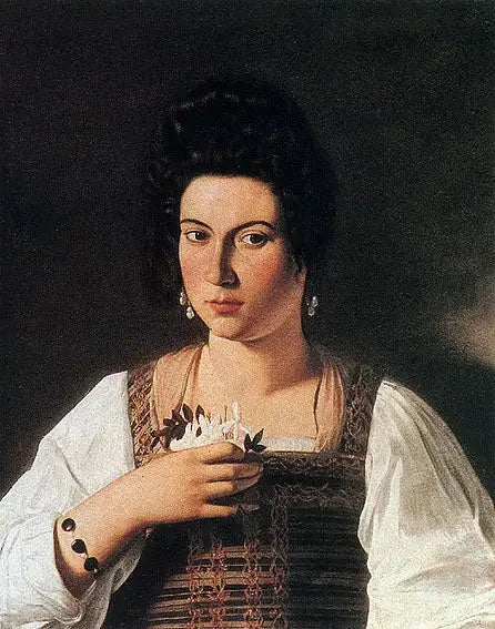 Porträtt av en kurtisan - Le Caravage