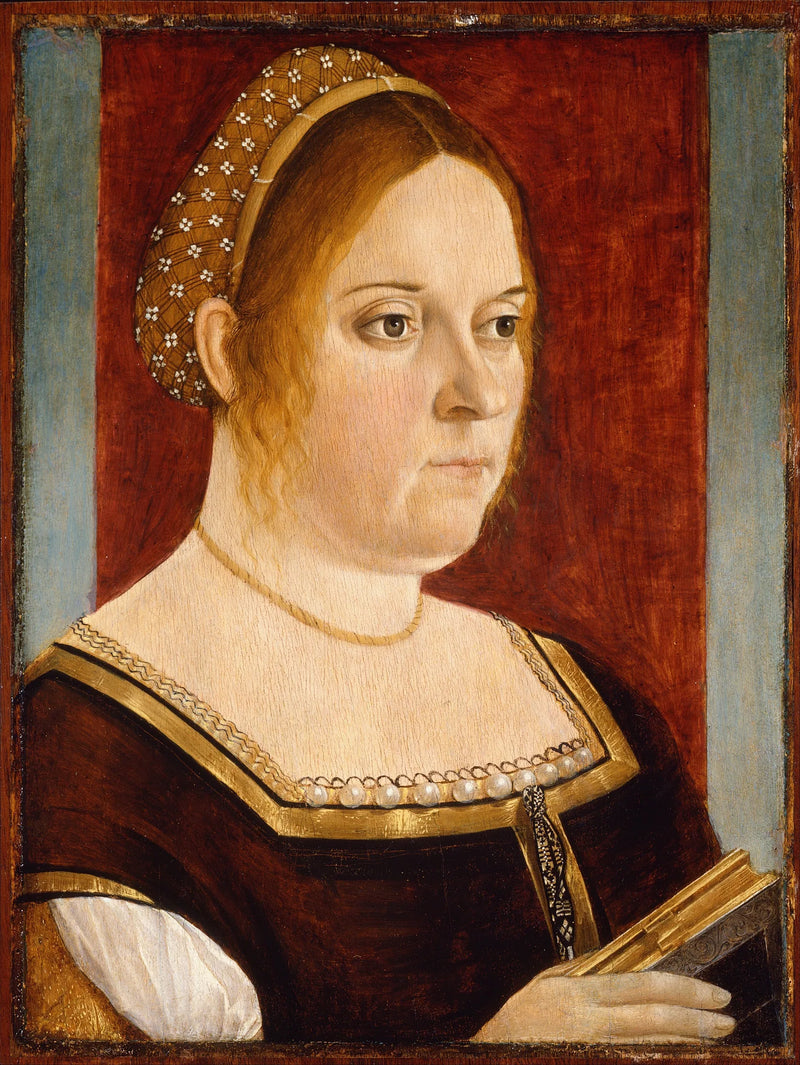 Porträtt av en dam med en bok - Vittore Carpaccio