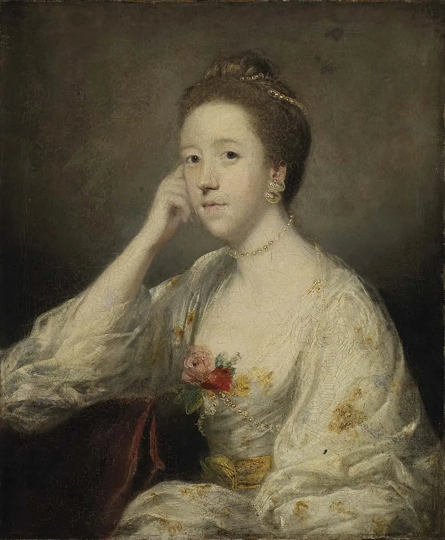 Porträtt av en dam i vitt - Joshua Reynolds