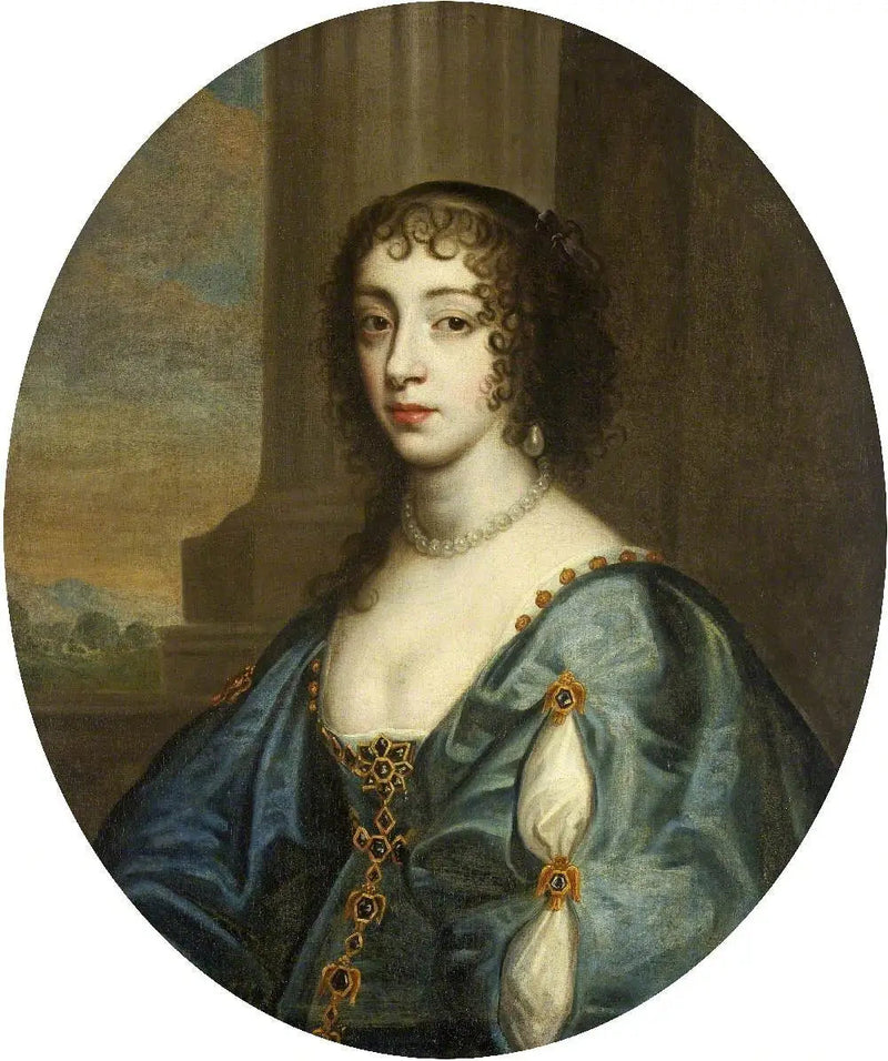 Porträtt av en dam i blått, efter drottning Henriette-Marie - Antoine van Dyck