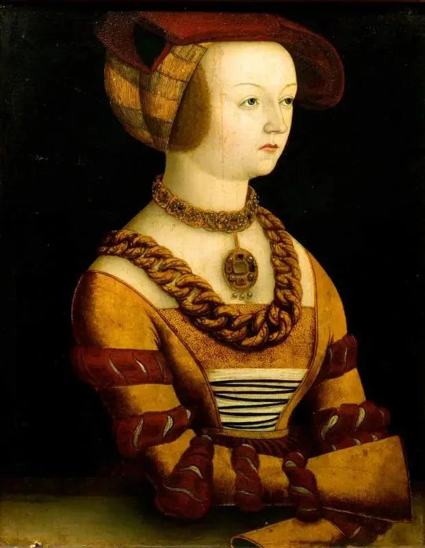 Porträtt av en dam i klädsel omkring 1530 - Lucas Cranach den äldre