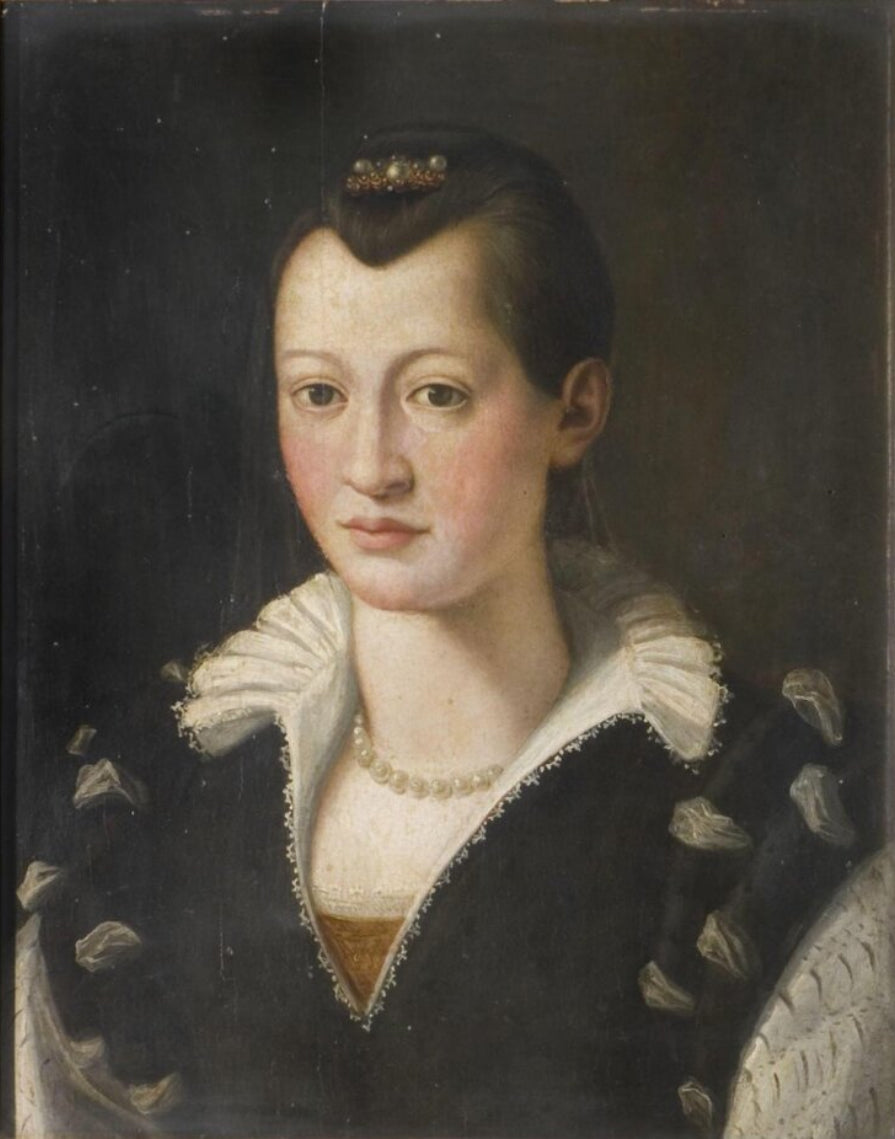 Porträtt av en dam i svart klänning - Bronzino