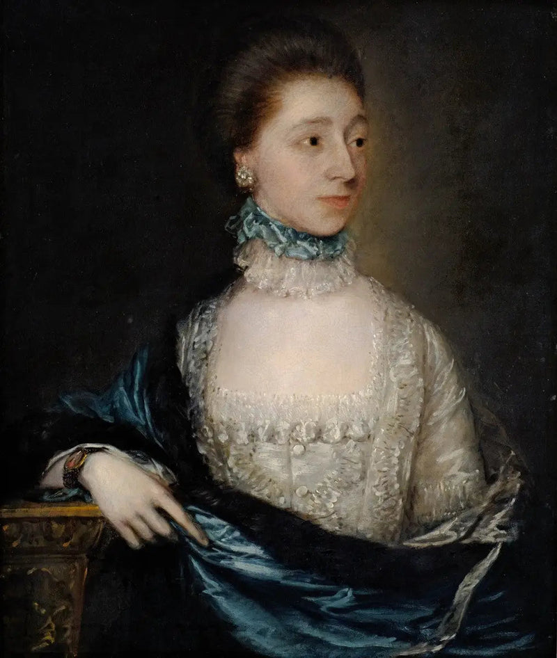 Porträtt av en okänd dam i blå kappa - Thomas Gainsborough