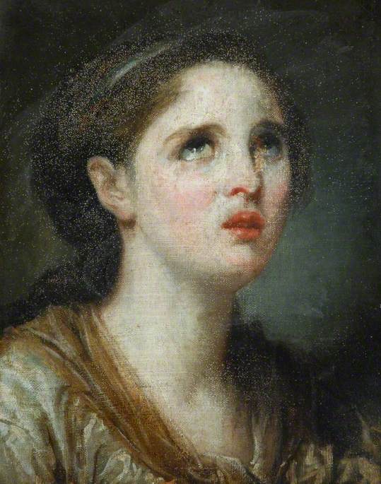 Porträtt av en dam - Jean-Baptiste Greuze