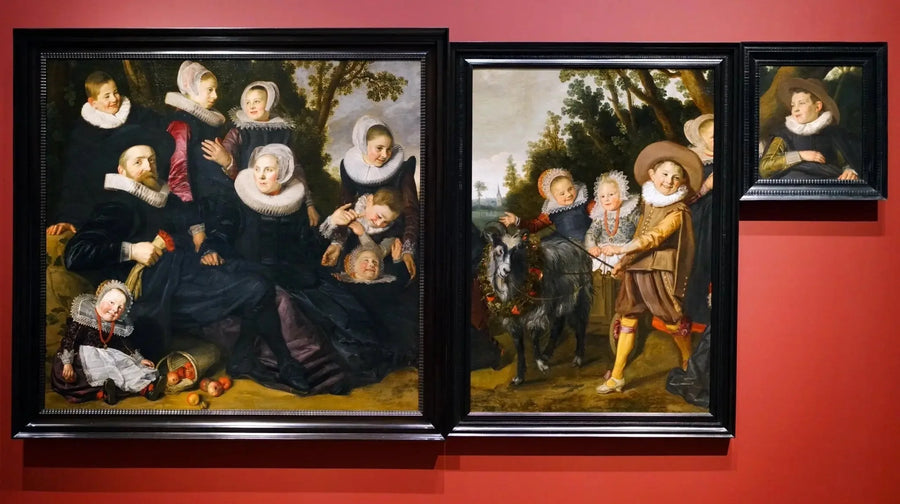 Familjeporträtt i landskap - tre tillfälliga sammansatta fragment - Frans Hals