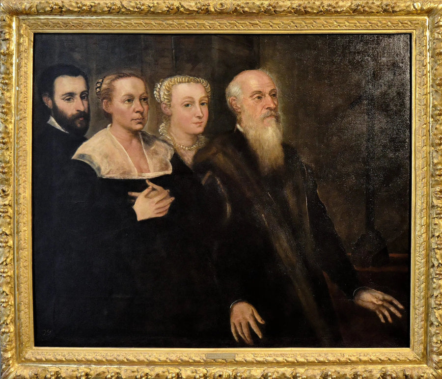 Porträtt av en familj av venetianska patricier - Jacopo Tintoretto