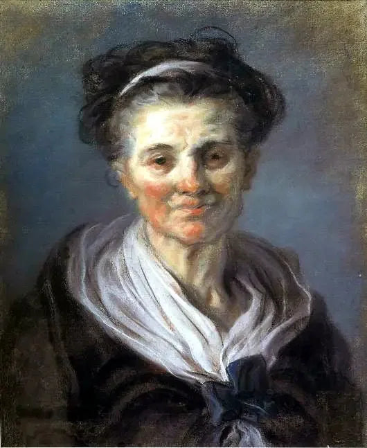 Porträtt av en äldre kvinna - Jean-Honoré Fragonard