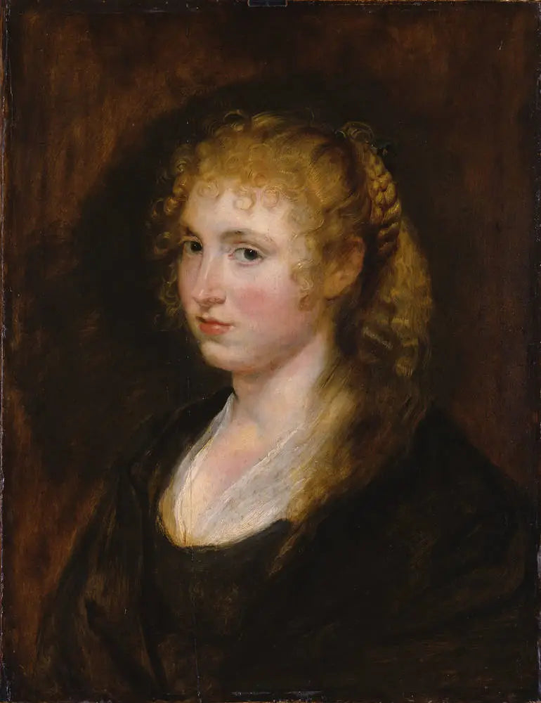 Porträtt av en blond kvinna med flätat hår - Peter Paul Rubens