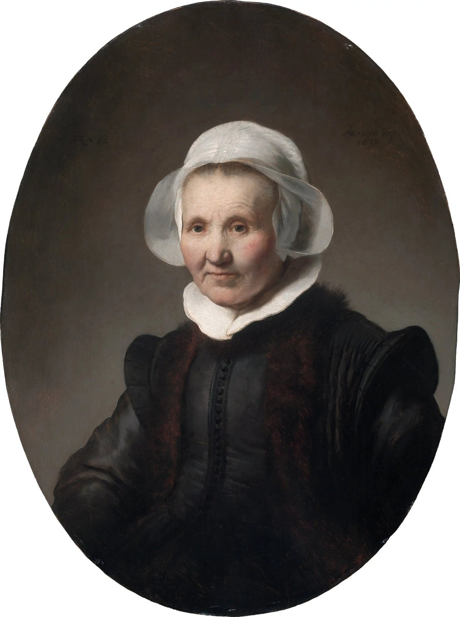 Porträtt av en 62-årig kvinna, kanske Aeltje Pietersdr Uylenburgh - Rembrandt